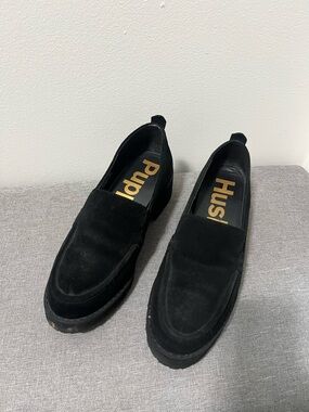 Hush Puppies Black Chunky Heel Loafer Size 8.5